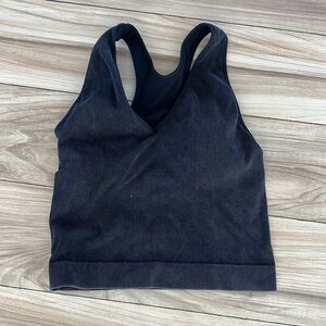 Medium Athleisure Top With Padding V neck Crop Tank